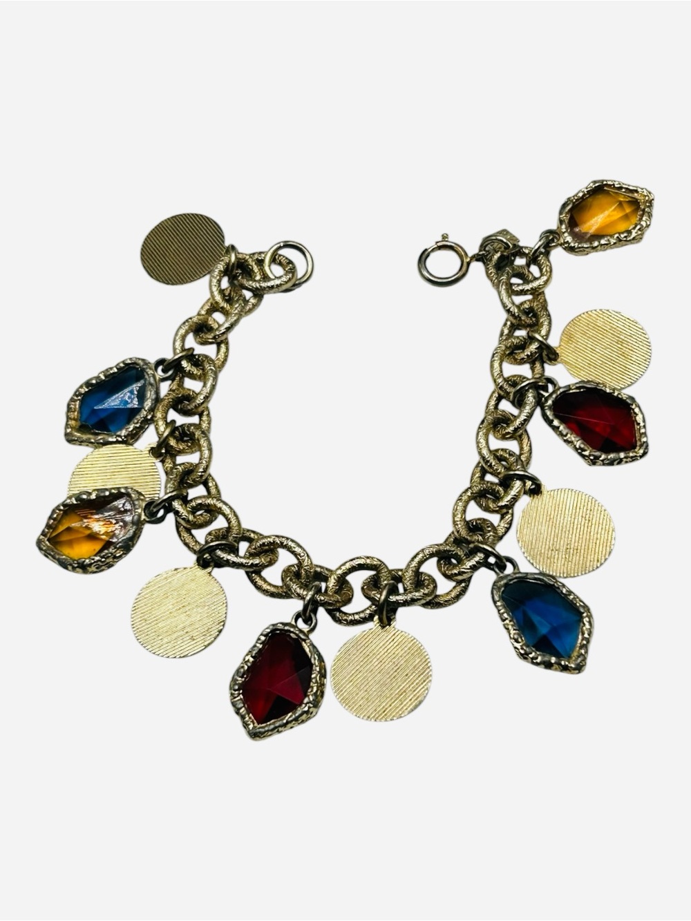 Vintage Emmons Gammatic Glass Charm Bracelet